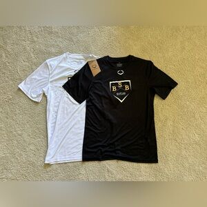 EVOSHIELD - BUNDLE OF 2 ADULT E306 TECH TEE IN BLACK & WHITE - SIZE SMALL MEN
